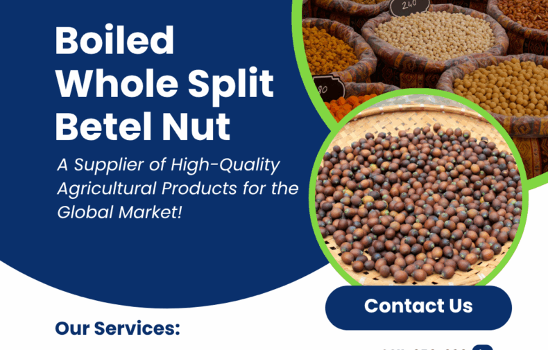 Boiled whole split betel nut